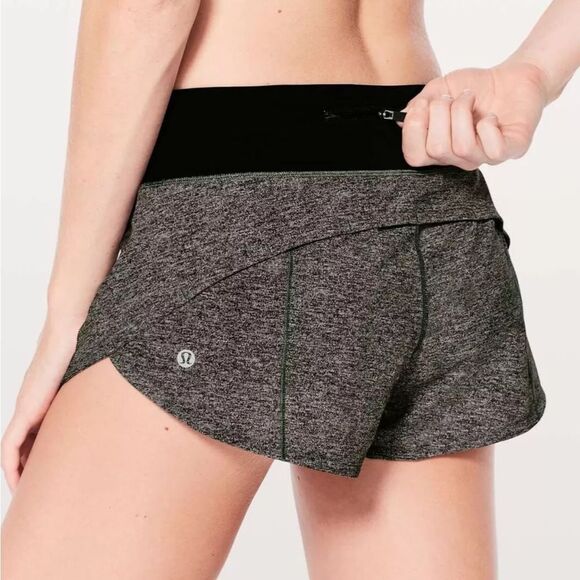 LULULEMON Speed Up Low rise shorts 2.5" lined Sz 10 MBHL BLK NWT$68 - Picture 2 of 5